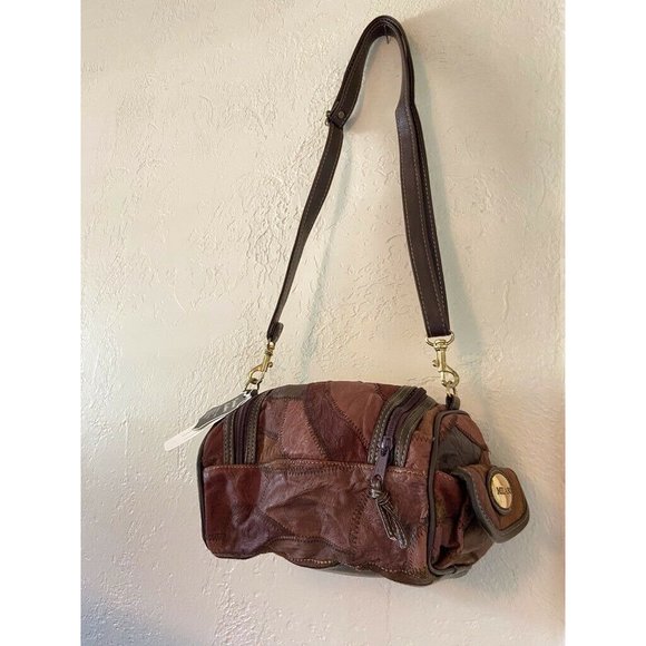 Milano Womens Baguette Bags Brown Patchwork - Picture 5 of 11
